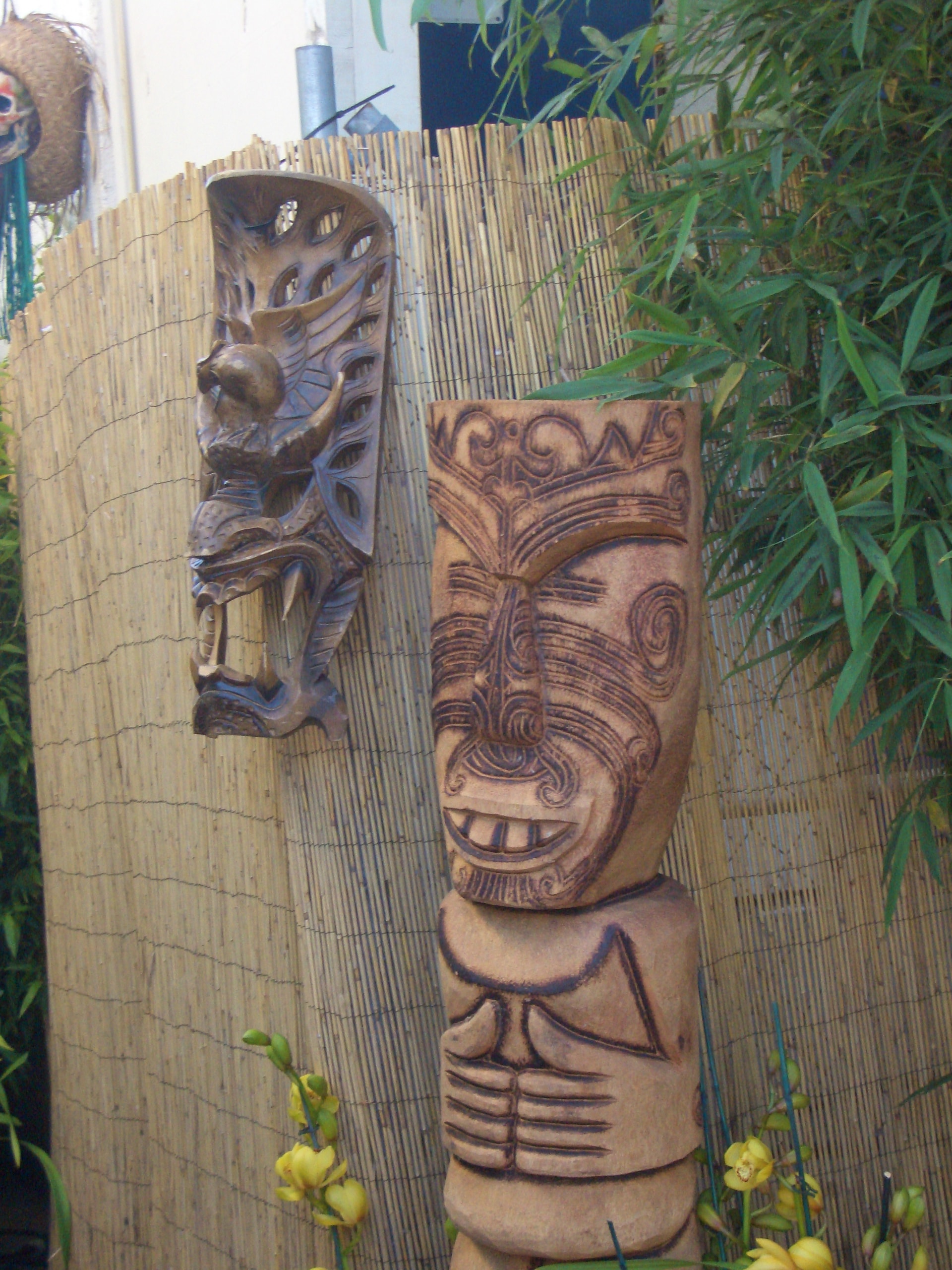 Authentic tiki carvings